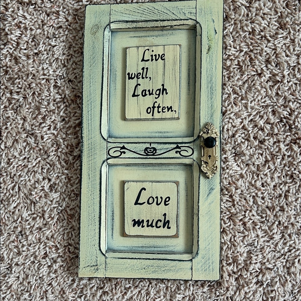 Live Well Laugh Often Love Much Decorative Wall Plaque - Cream